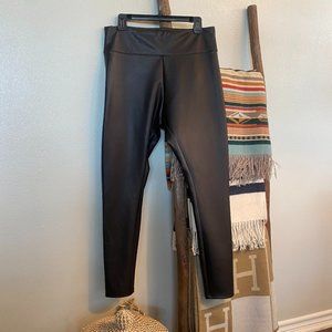 Express Faux Leather Pants - Size L/G - Color Black